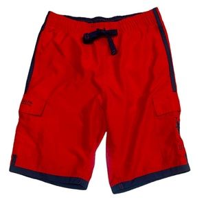 U.S. POLO ASSN Red and Navy Blue Swim Trunks